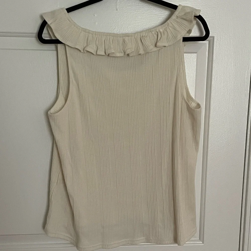 Madewell Ribbed Pointelle Ruffled Scoop Tank - Picture 3 of 3